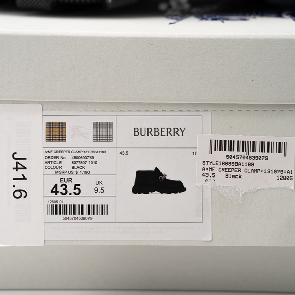 size 43.5 (10.5us) - Burberry Wire Creeper Black grey Clamp On main image 8
